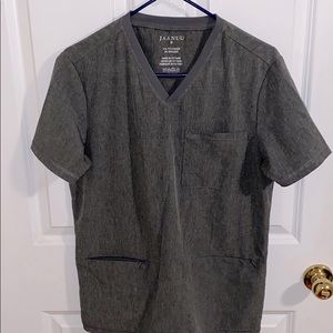 Small men’s grey v-neck scrub top, like new.